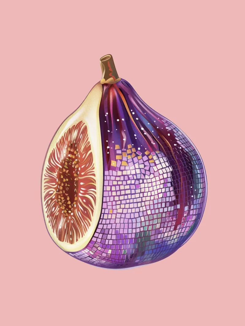 Fico, Disco Ball in rosa pellicola backlit da Peaches Art Prints