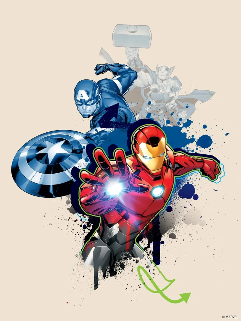 Avengers Power poster con telaio in plastica da MARVEL Designs by JUNIQE