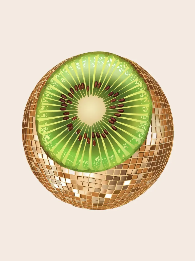 Kiwi, frutta Disco Ball Art carta hahnemühle da Peaches Art Prints