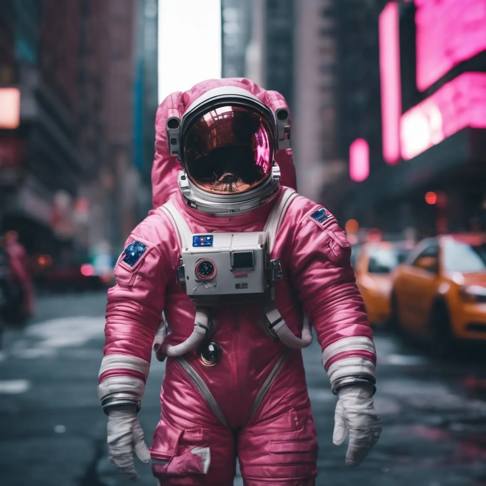 New York Astronaut pellicola backlit da Flo Klein