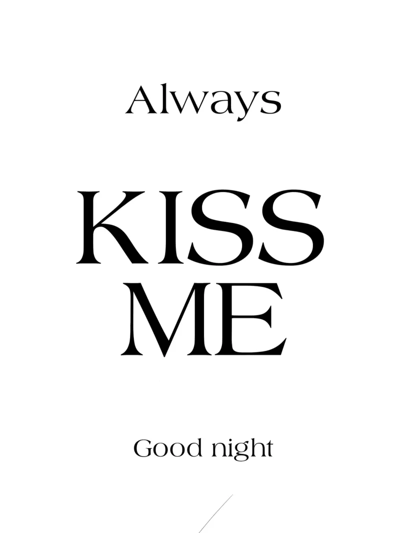Baciami sempre la notte tela con Cornice a cassetta da YV TYPOGRAPHY