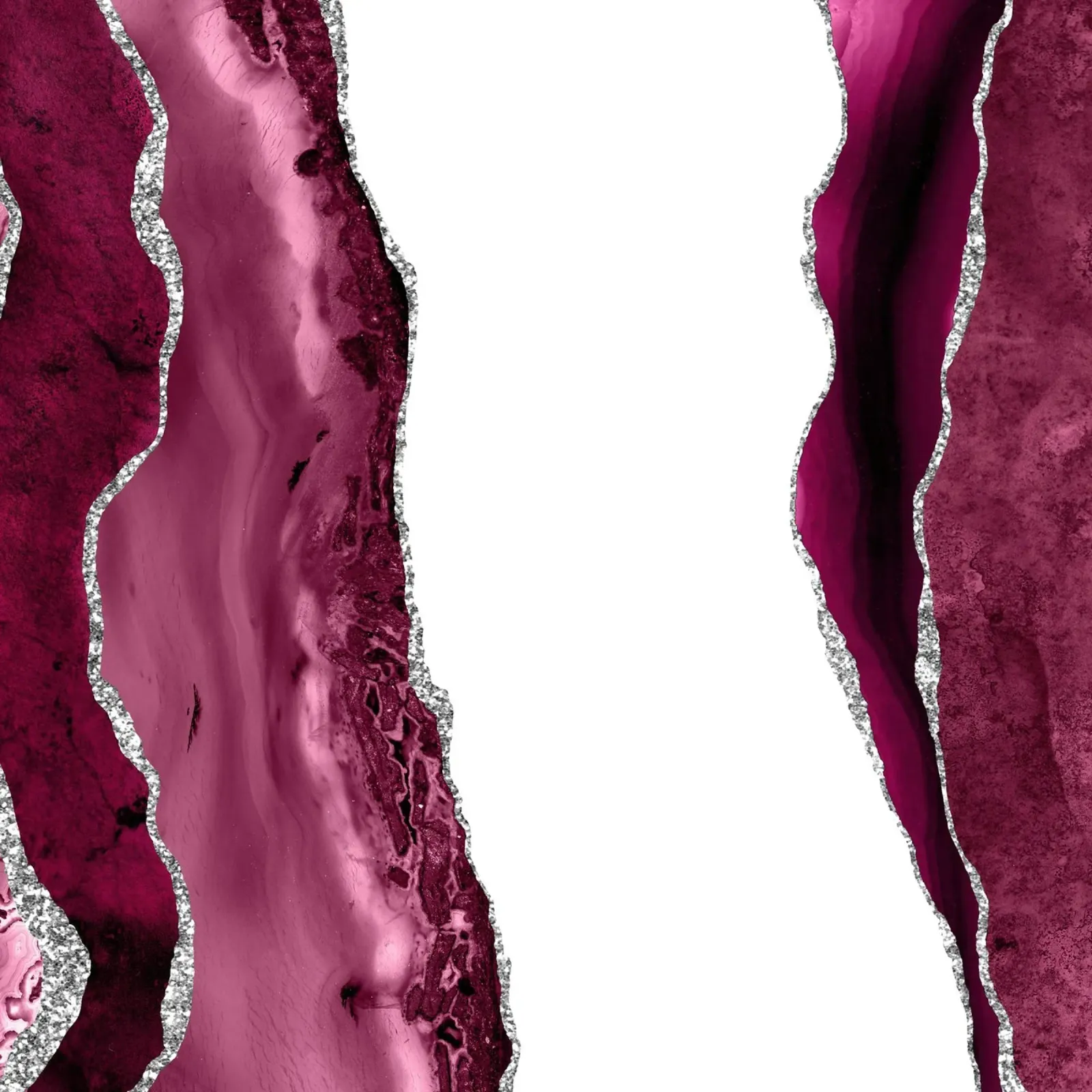 Burgunder & Silber Achat Struktur 06 Acryl-Glas von Gemstone Textures