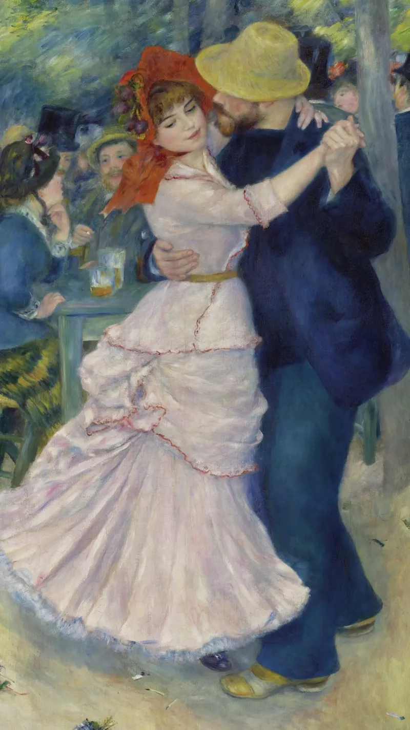 Pierre-Auguste Renoir - Ballo a Bougival poster con telaio in plastica da Timeless Artworks