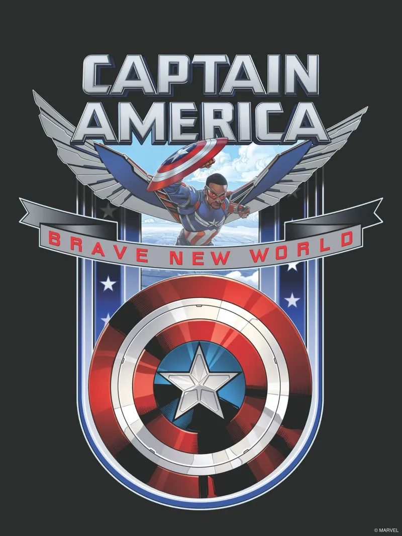 Captain America - Brave New World poster con telaio in alluminio da MARVEL Designs by JUNIQE