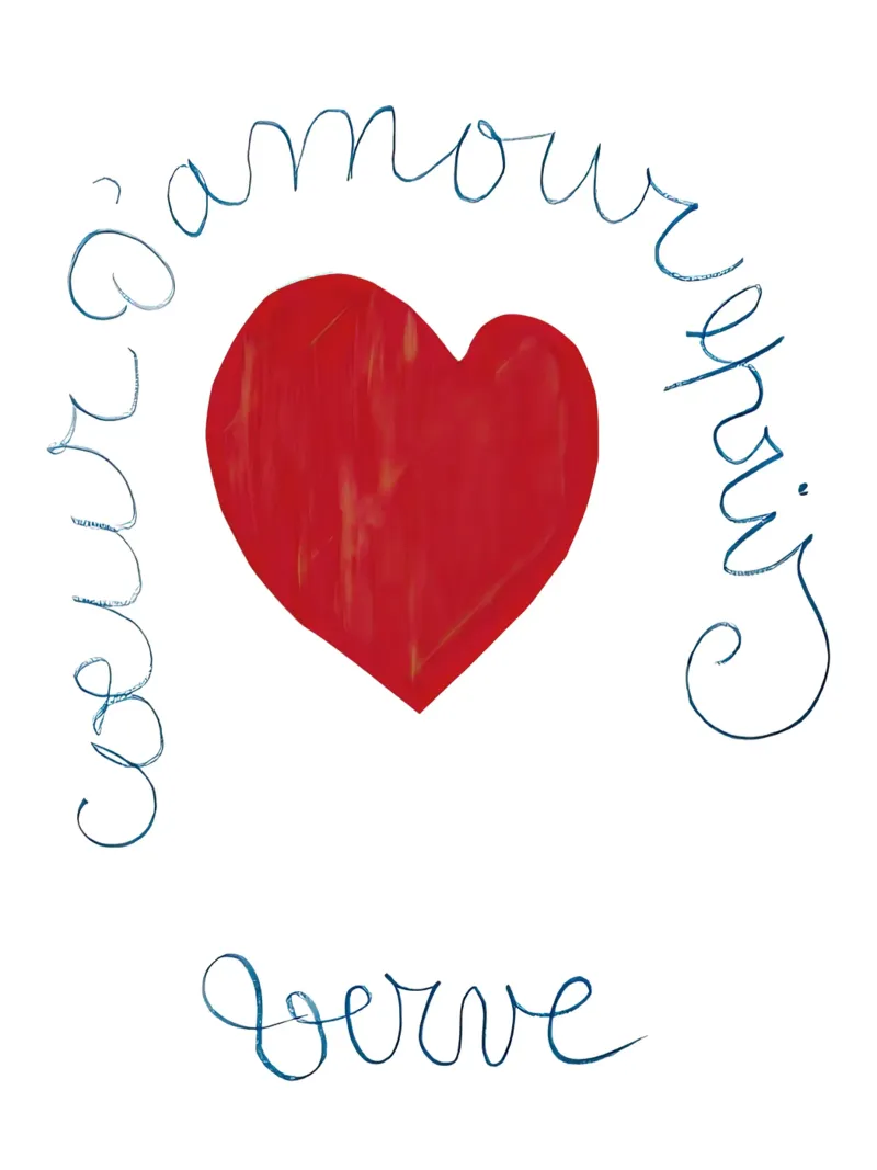 Matisse, Cuore d'amore, poster di San Valentino Bianco poster con telaio in legno da Peaches Art Prints