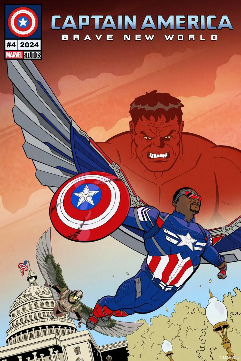 Captain America #4: Brave New World poster con telaio in alluminio da MARVEL Designs by JUNIQE