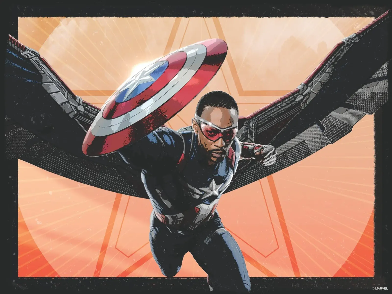 Captain America carta hahnemühle da MARVEL Designs by JUNIQE