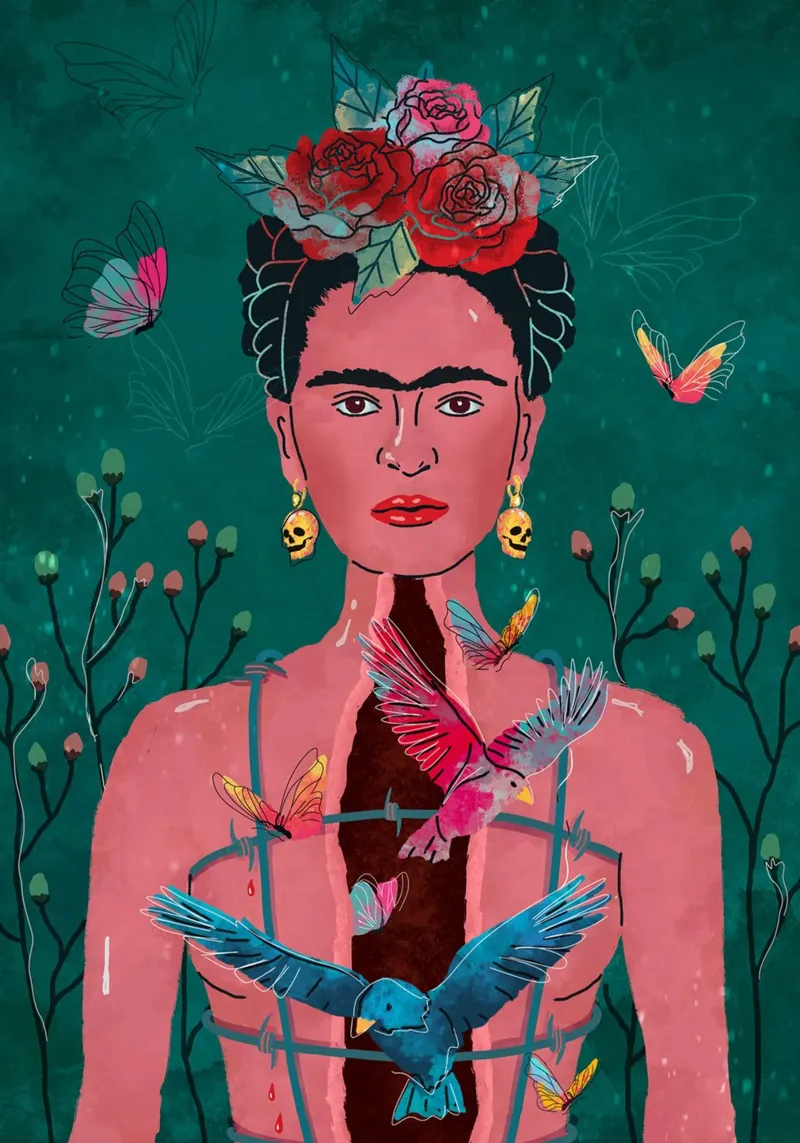 Frida Kahlo and Freedom carta hahnemühle da Attaboy Dsgn