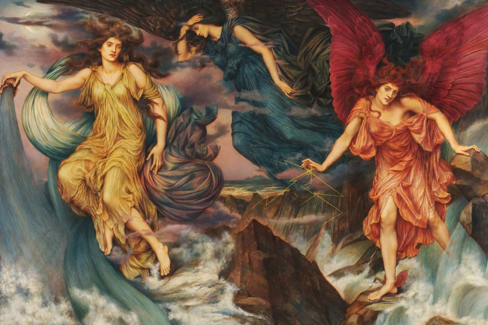 Evelyn de Morgan - Gli spiriti della tempesta poster da Timeless Artworks