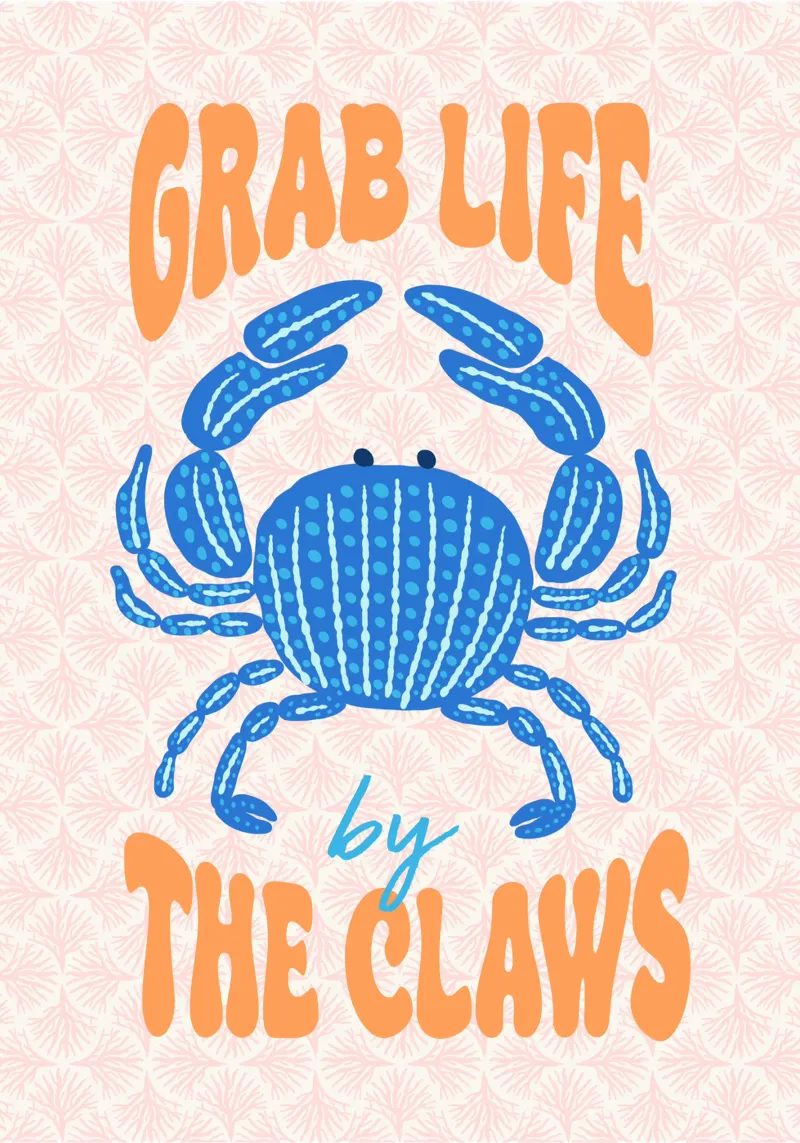 Grab life by the claws canvas with Floater frame by Studio Birchwood