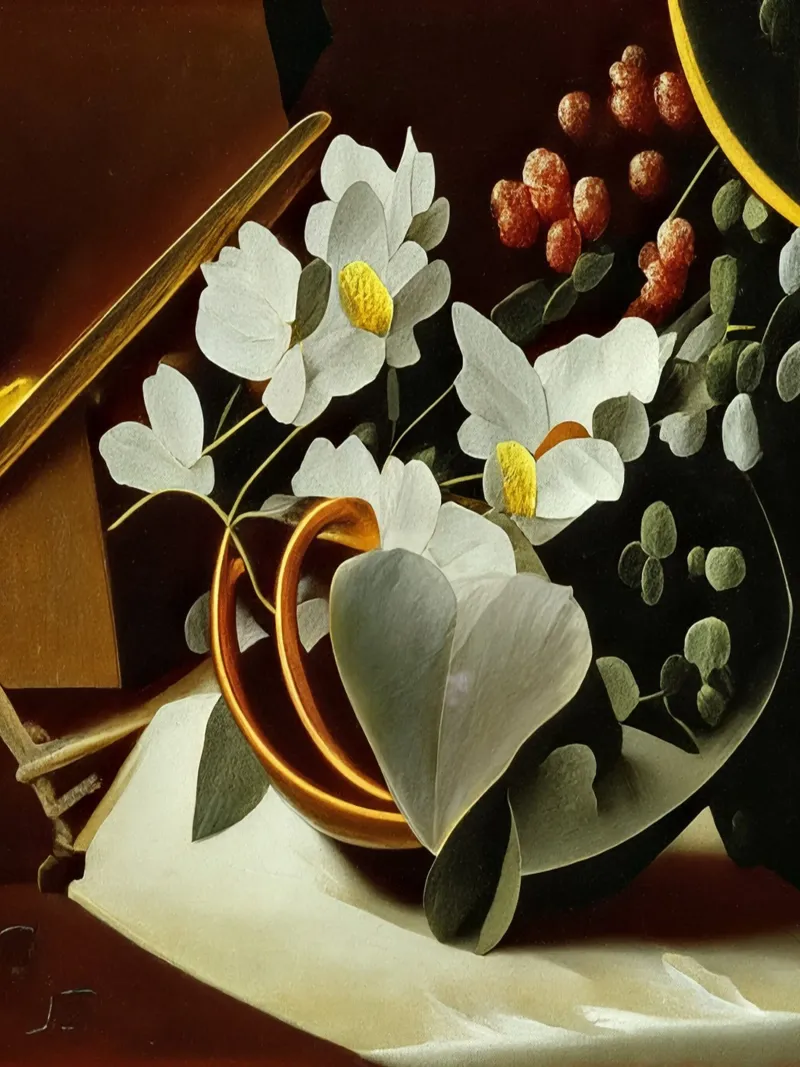 Sierschaal met hart_2 canvas met Baklijst van Impressionismus by LK