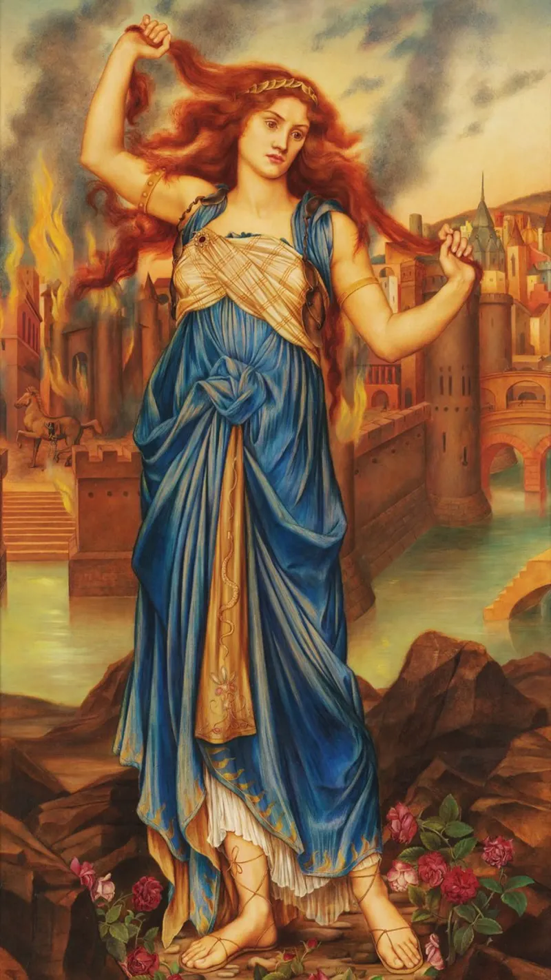 Cassandra - Evelyn De Morgan pellicola backlit da Timeless Artworks