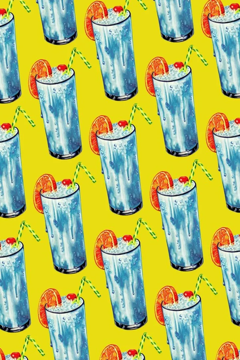 Blue Hawai Pattern Alu-Dibond von Kelly Gilleran