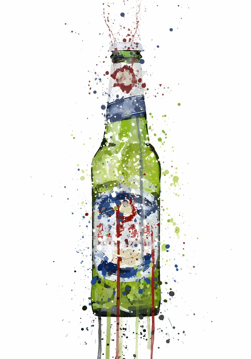 Beer Bottle Green backlit film by Coffee shop