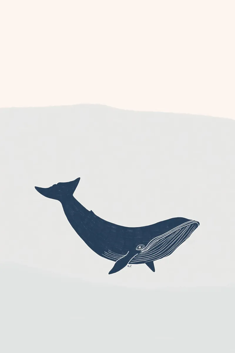 Blue Whale poster with aluminum frame by Menina Lisboa