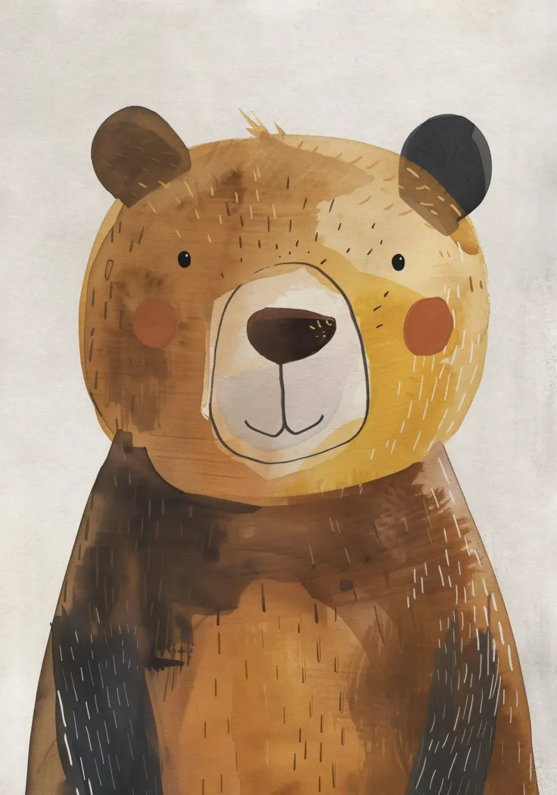 Boho Nursery 1 Bear pellicola backlit da Boho Print Collection