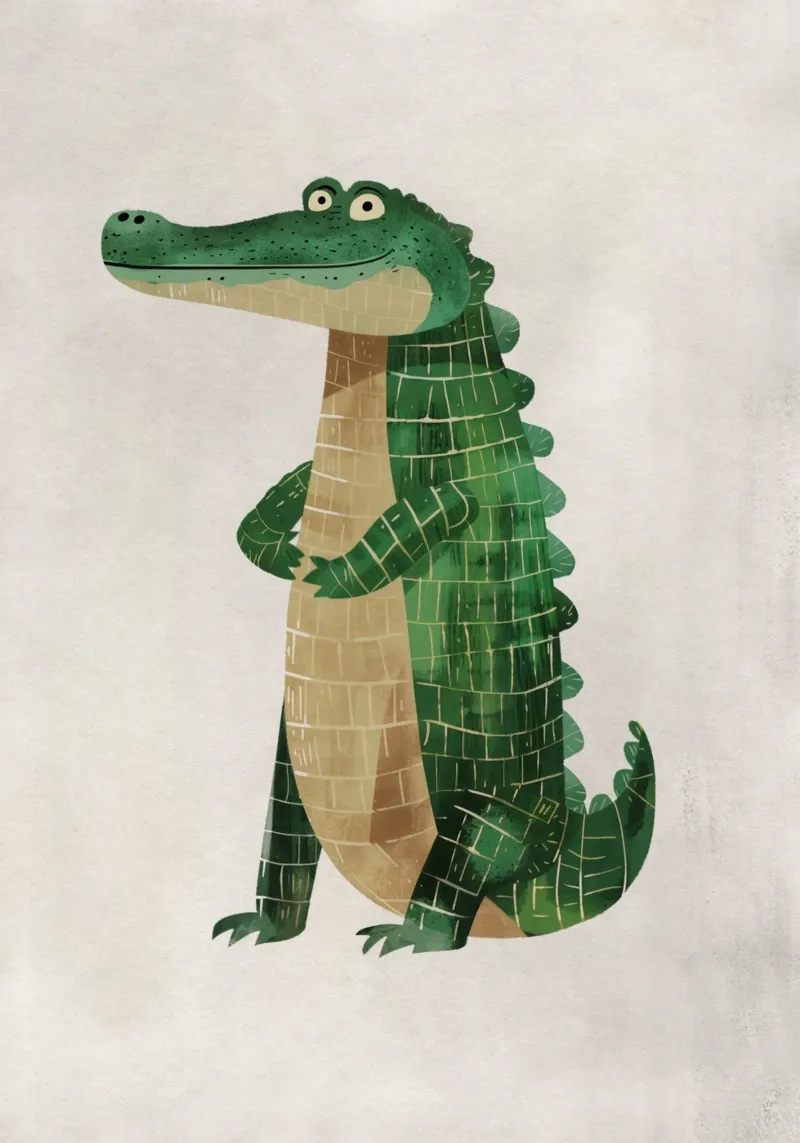 Boho Nursery 1 Crocodile pellicola backlit da Boho Print Collection