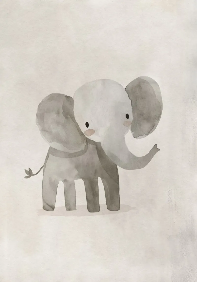 Boho Nursery 2 Elephant pellicola backlit da Boho Print Collection