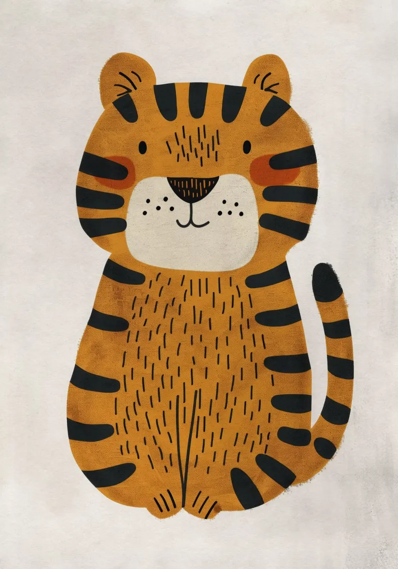 Boho Nursery 3 Tiger pellicola backlit da Boho Print Collection