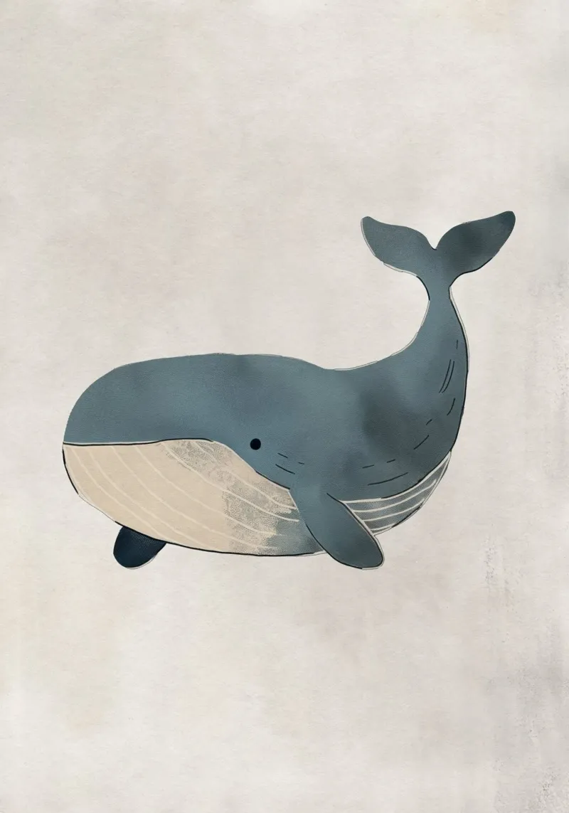 Boho Nursery 3 Whale pellicola backlit da Boho Print Collection