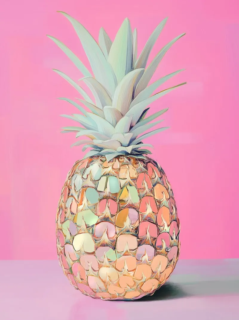 Pink pineapple disc hahnemühle by Carinaprint