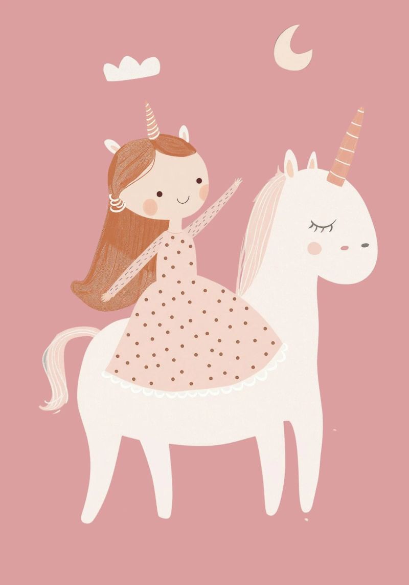 Einhorn Kinderzimmer Druck, Kinder Wandkunst, Einhorn Poster Poster von Little Lola
