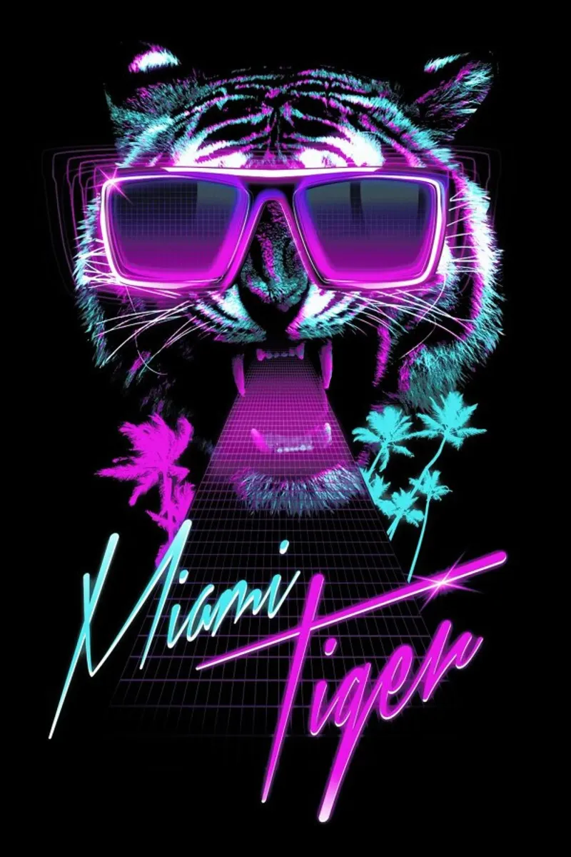 Miami Tiger poster con telaio in plastica da Róbert Farkas