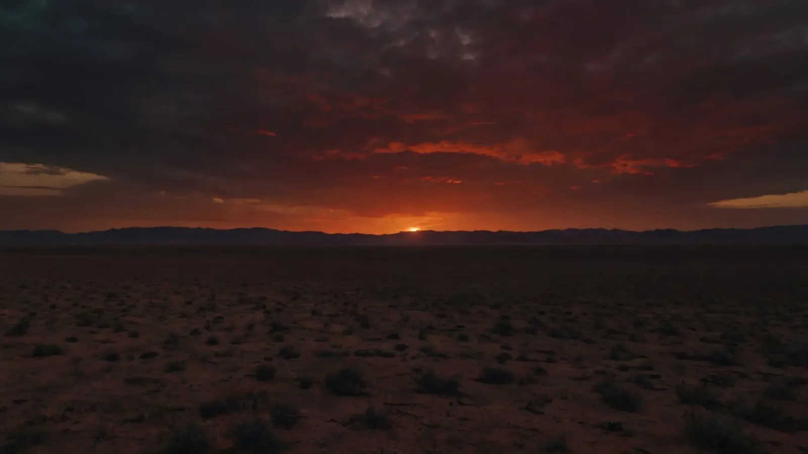 Vibrant sunset illuminating the desert landscape canvas with Floater frame by DesignDoodle
