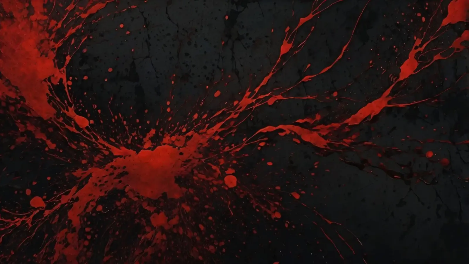 Bold red paint splatters on a dark textured background hahnemühle by DesignDoodle