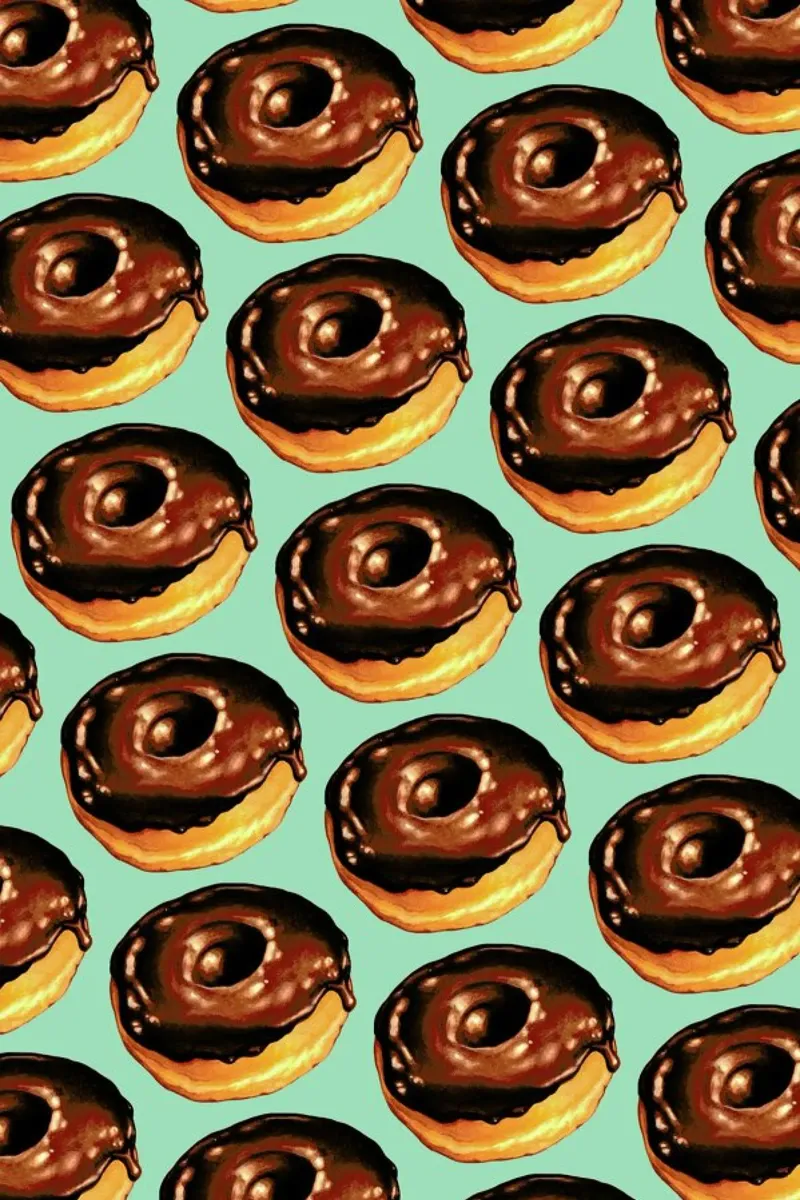 Chocolate Donut Pattern -Teal pellicola backlit da Kelly Gilleran
