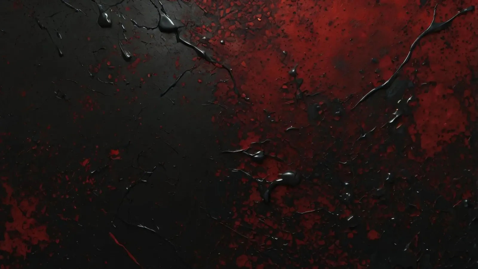 Abstract texture with black and red paint splashes on a dark canvas by DesignDoodle