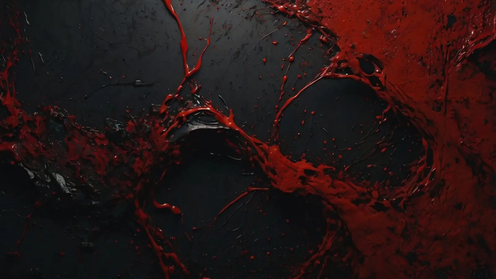 Vivid red paint splatter creates abstract design a dark canvas by DesignDoodle