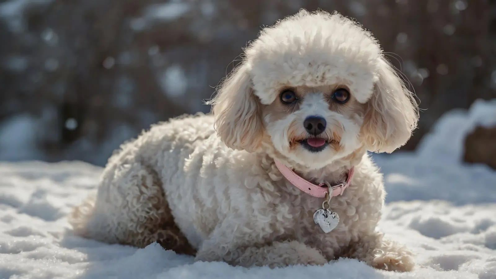Un cane giocherellone si gode una soleggiata giornata invernale pellicola backlit da DesignDoodle