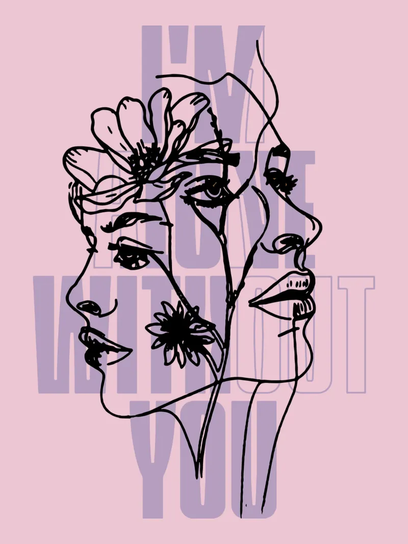 Enamorado de ti sketch lienzo con Marco flotante de Gunawan Rb