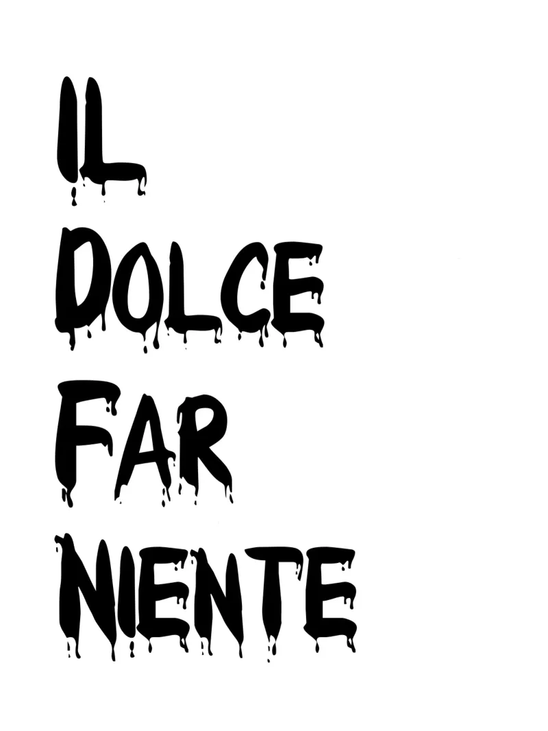 Il Dolce Far Niente poster con telaio in legno da YV TYPOGRAPHY