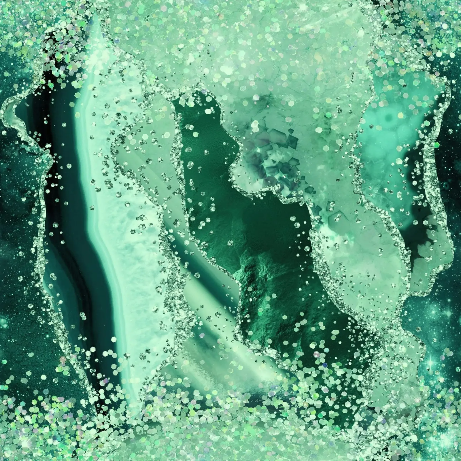 Smaragd-Glitzer-Achat Textur 03 Hahnemühle von Gemstone Textures