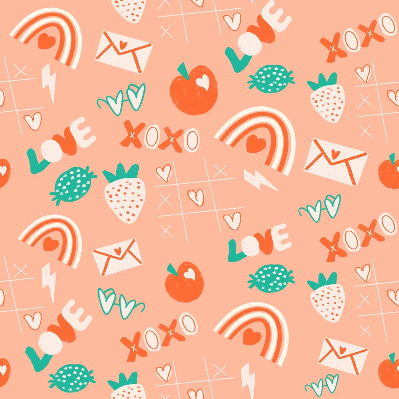 Retro Valentine Whimsy Salmon hahnemühle by susanacosta