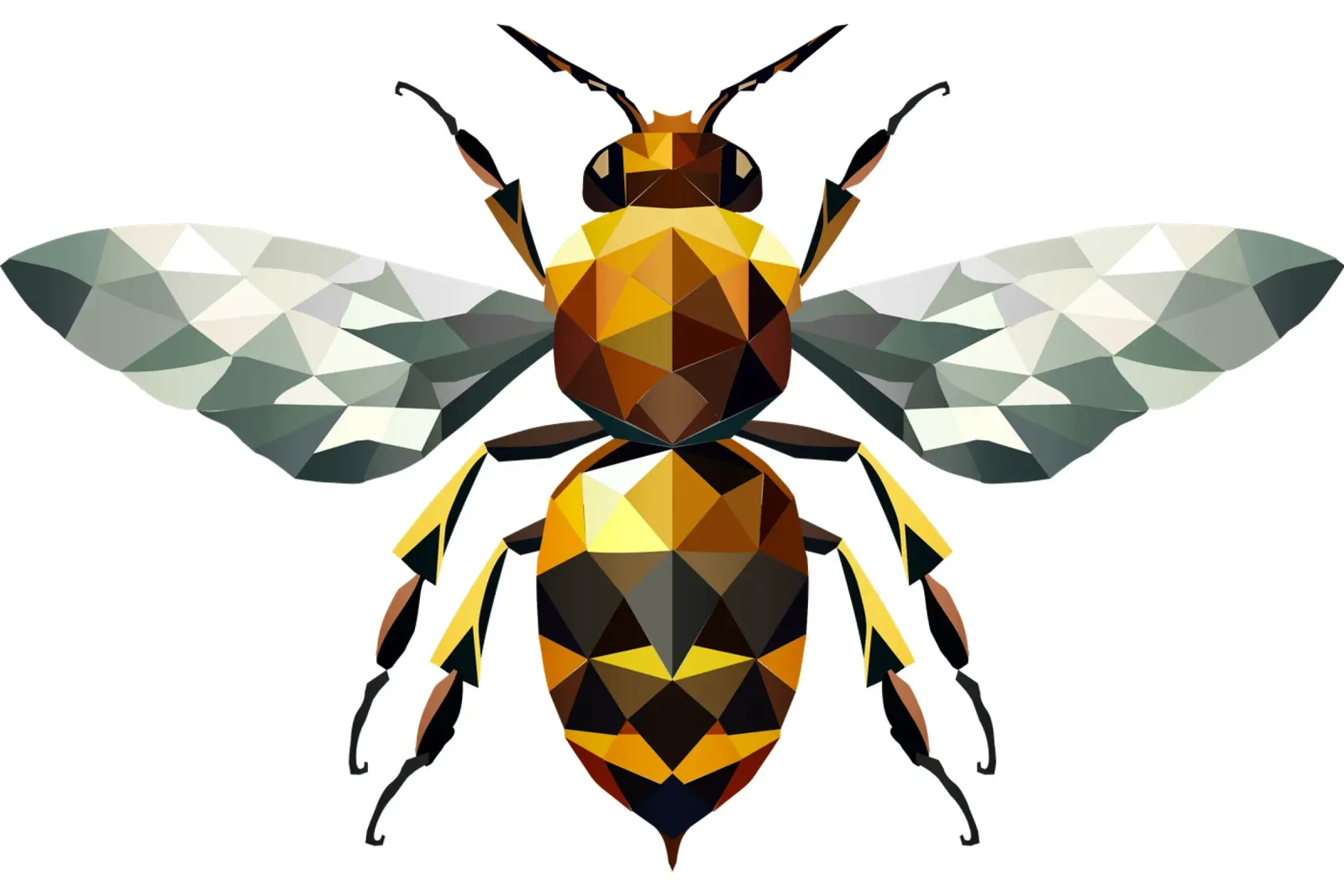 Polygonal bee - a symbol of diligence and elegance canvas by namosh