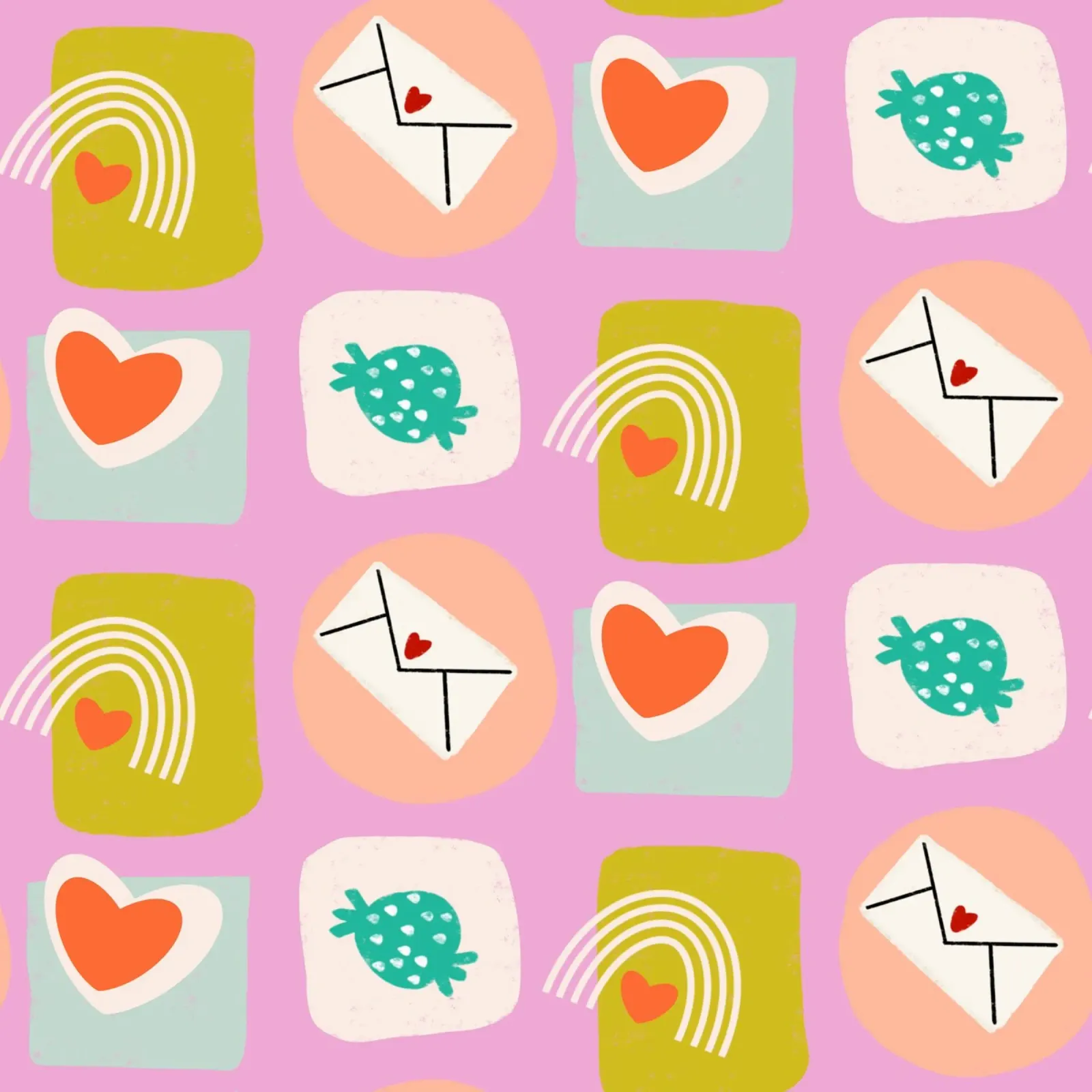 Retro Love Squares Pink pellicola backlit da susanacosta