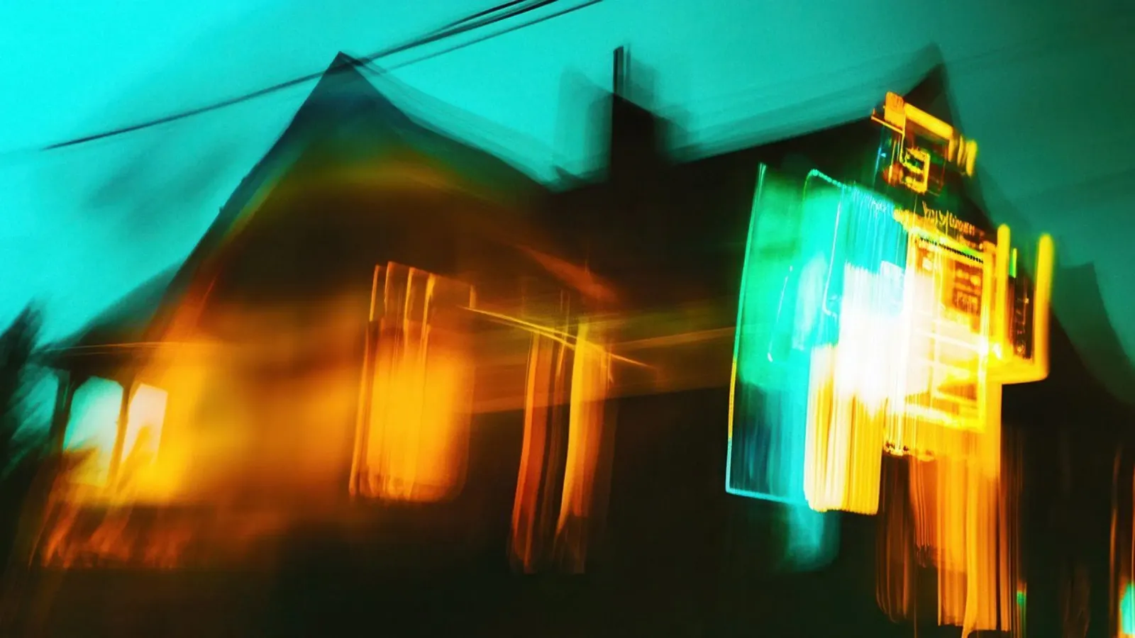 Notte al neon: riflessi di una casa in movimento pellicola backlit da Le Flou