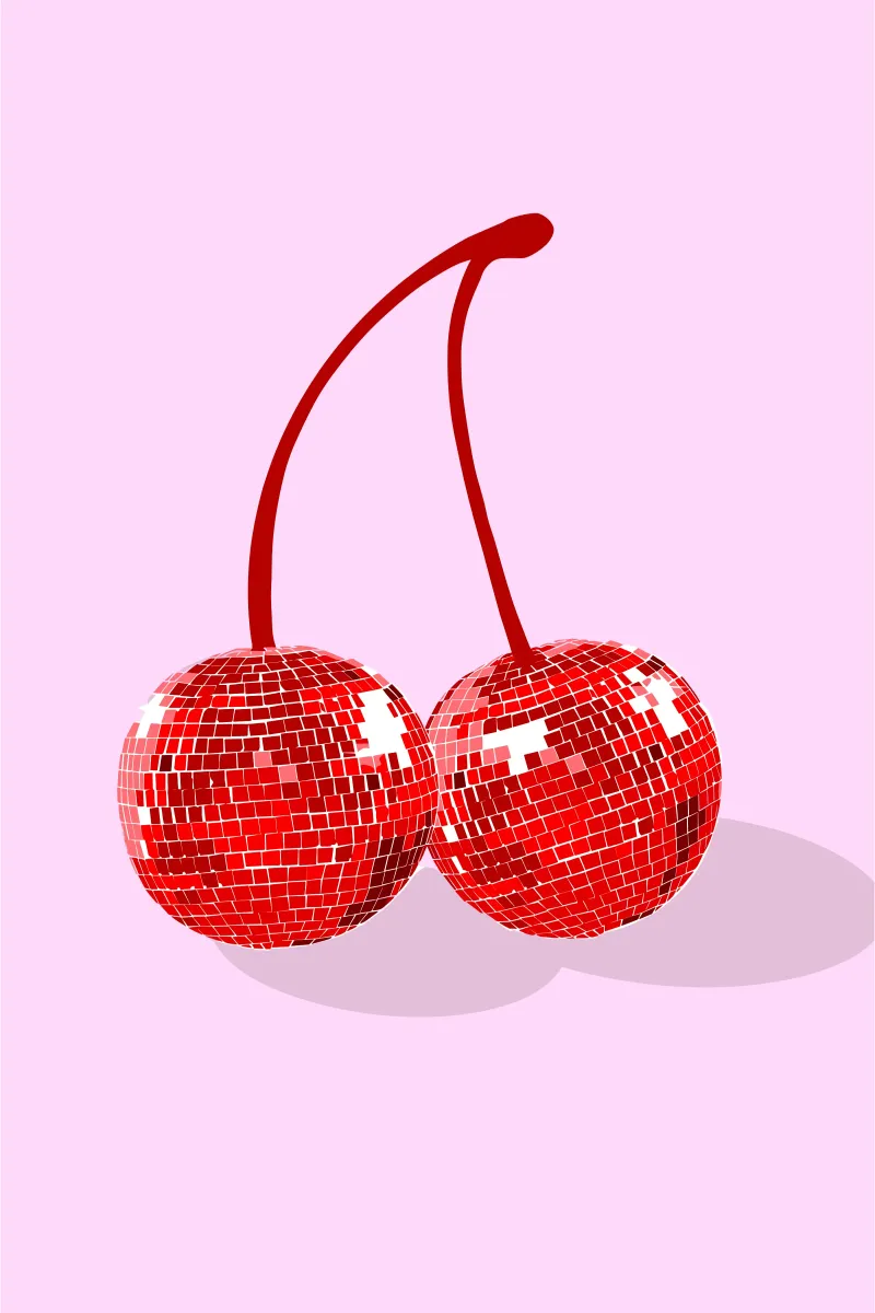 Pop art decoration - Disco cherries poster by Studio Mooodz
