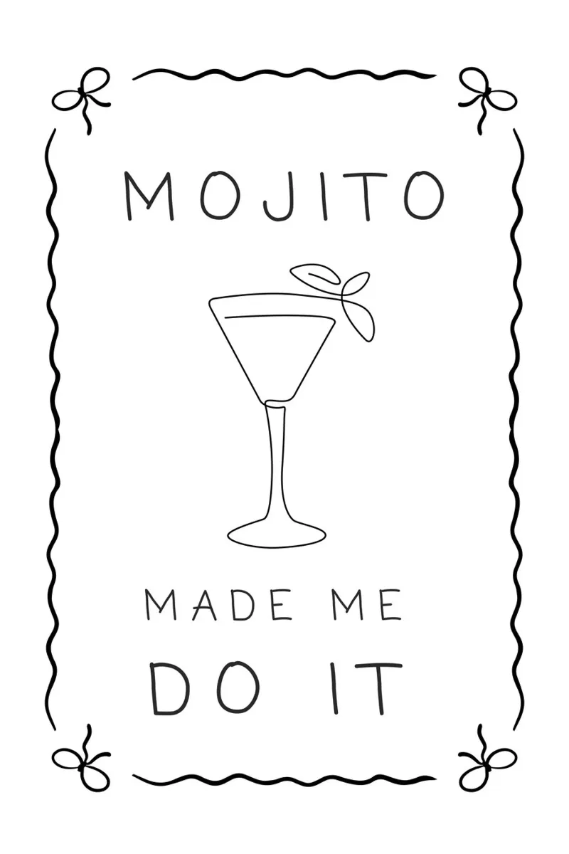 Il Mojito mi ha spinto a farlo poster con telaio in legno da Wordswordswords
