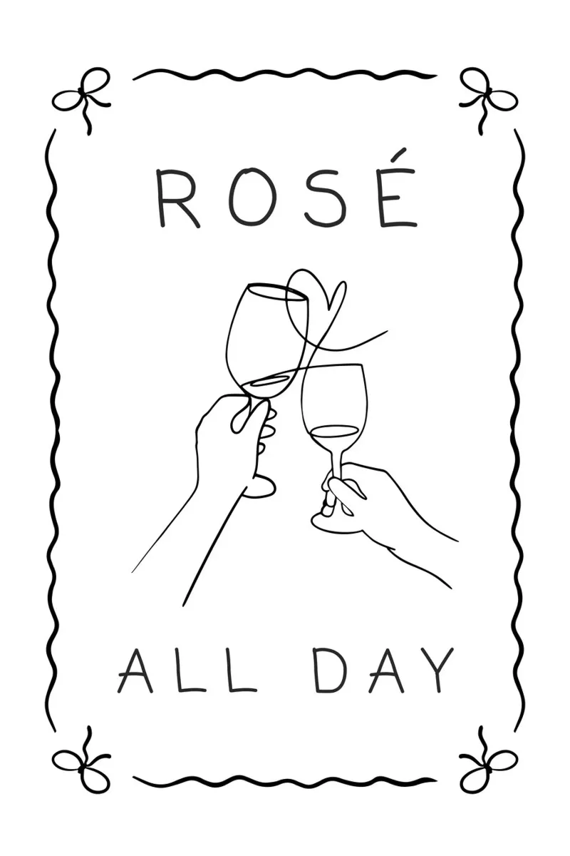 Rosa tutto il giorno poster con telaio in alluminio da Wordswordswords