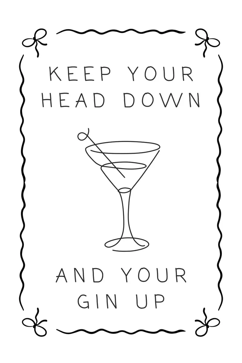 Keep Your Gin Up acrylic glass by Wordswordswords