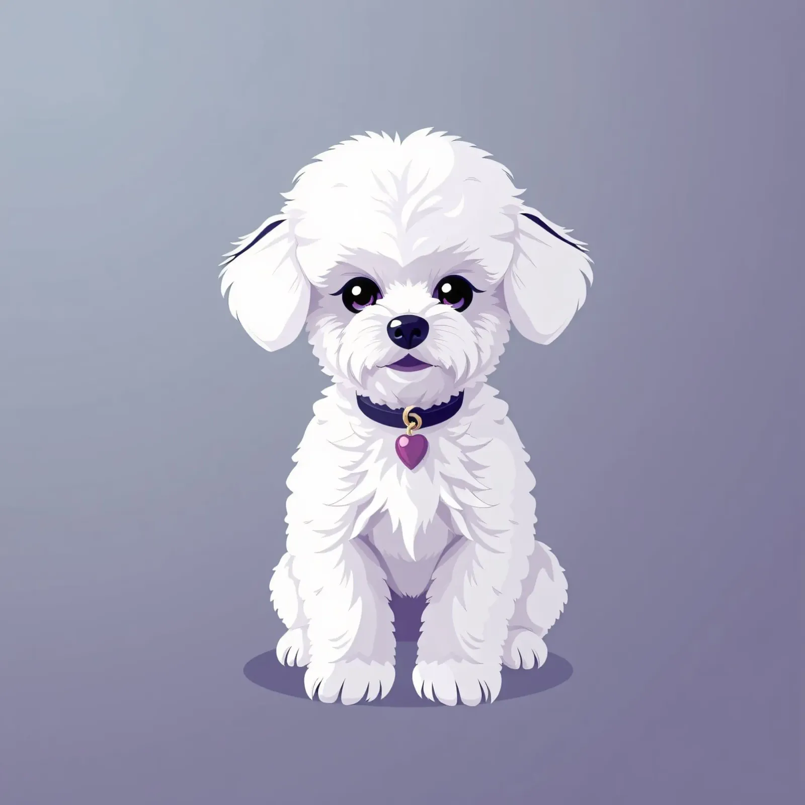 Cute fluffy cane bianco seduto con calma su uno sfondo semplice pellicola backlit da DesignDoodle