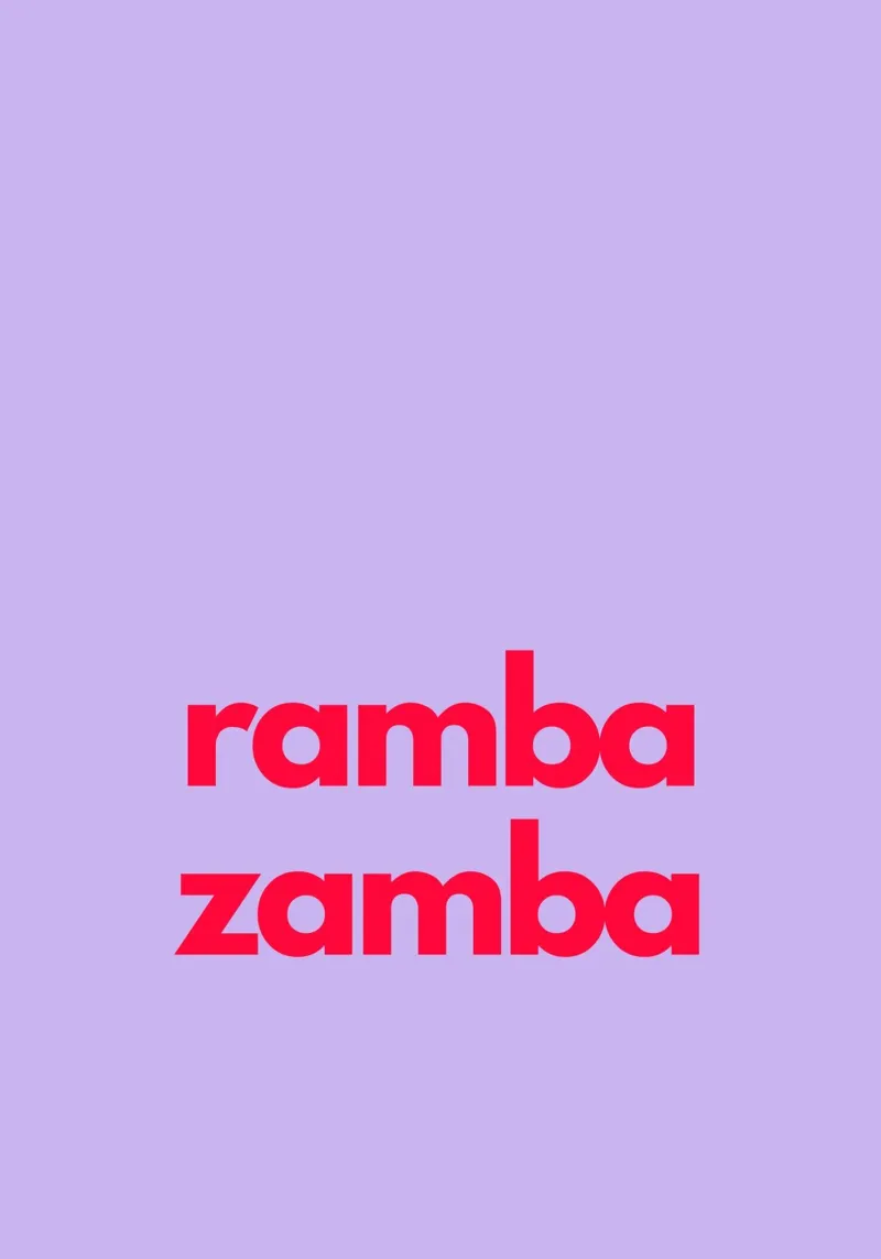 Ramba zamba - German words - Spruch - Kinderzimmer, Party poster con telaio in plastica da keinkonzept