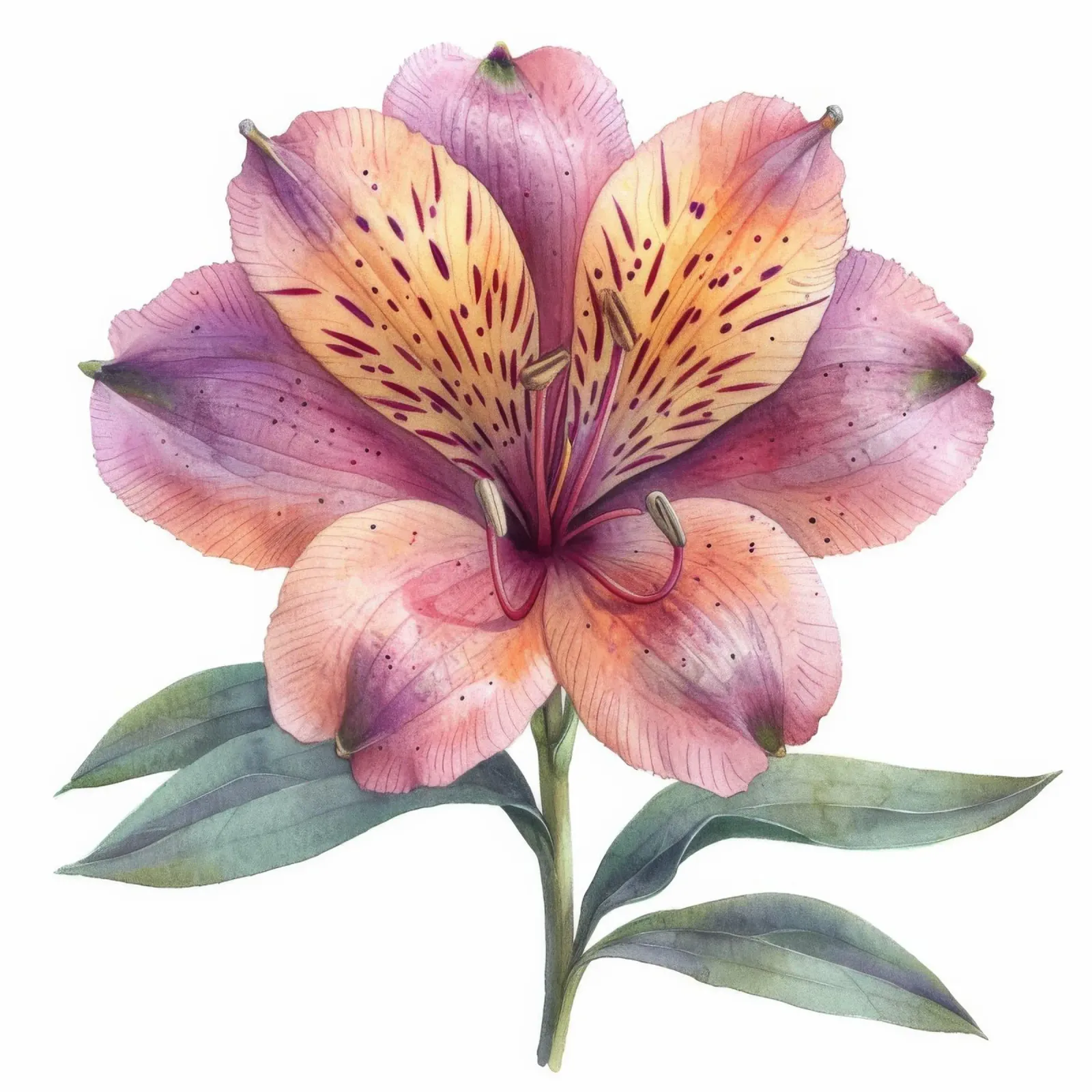 Alstroemeria Flower 4 alu-dibond by Bold Blooms