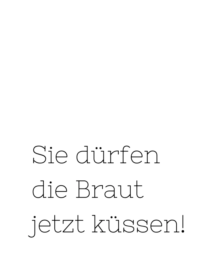 bruid - bruiloft - kus - duitse woorden - gezegde poster met kunststof frame van keinkonzept