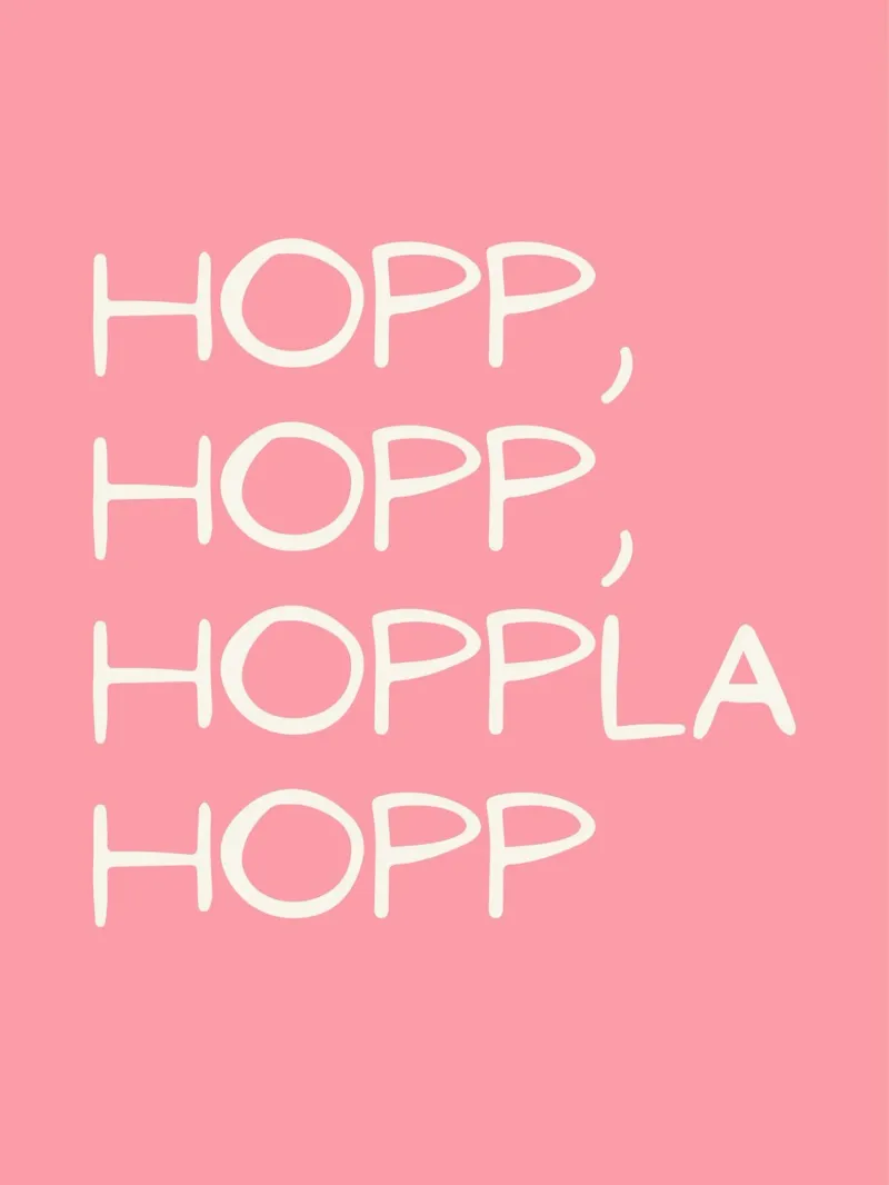 Ostern - Spruch - rosa - hopplahopp poster con telaio in plastica da keinkonzept