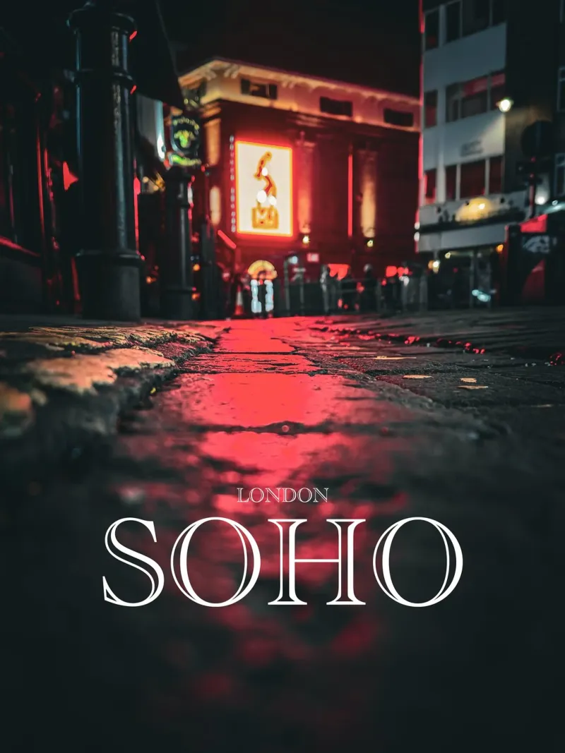 London Soho tela con Cornice a cassetta da Flo Klein